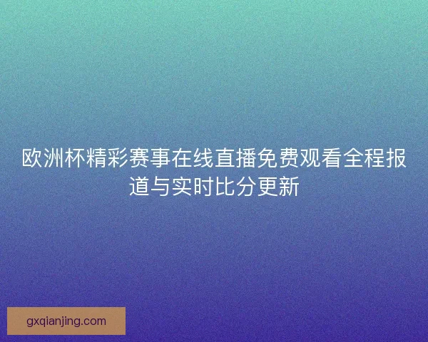 欧洲杯精彩赛事在线直播免费观看全程报道与实时比分更新
