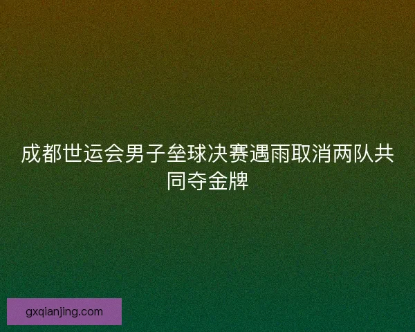 成都世运会男子垒球决赛遇雨取消两队共同夺金牌 成都世运会男子垒球决赛遇雨取消两队共同夺金牌